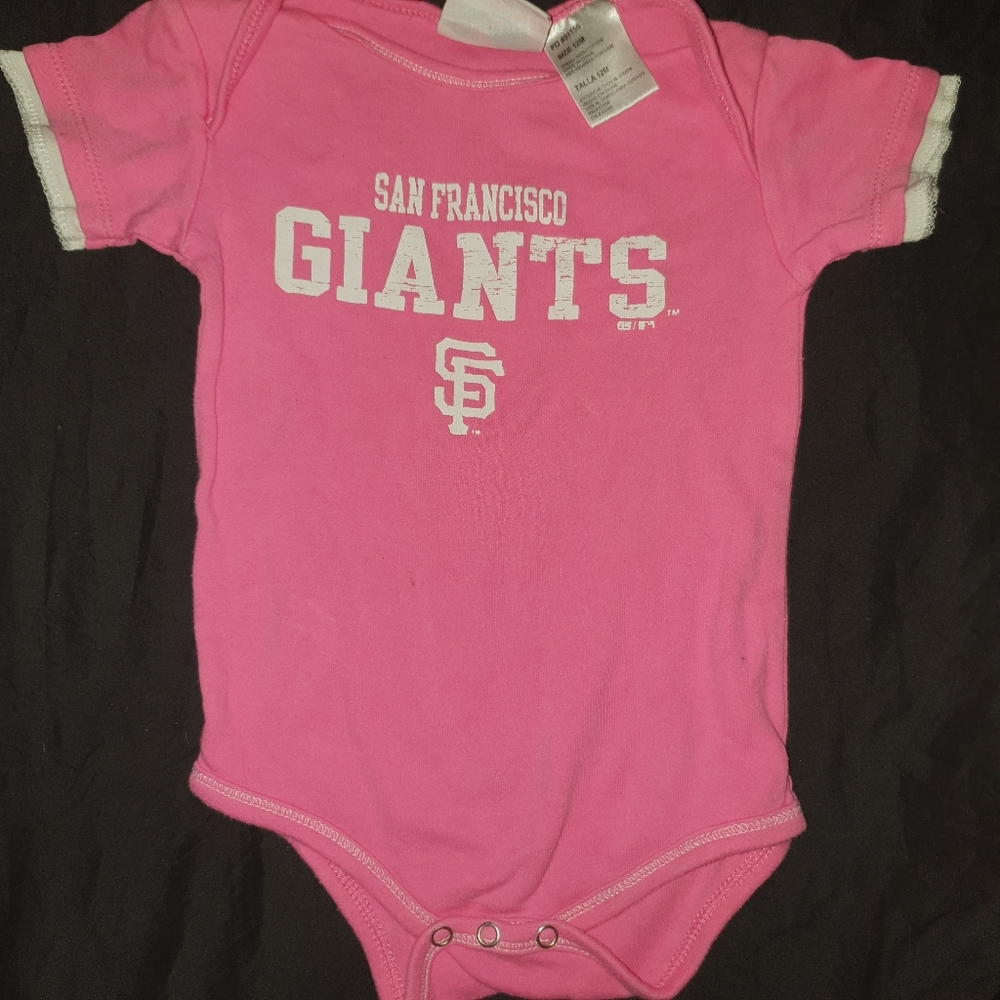 MLB SF Giants pink 12M onsie